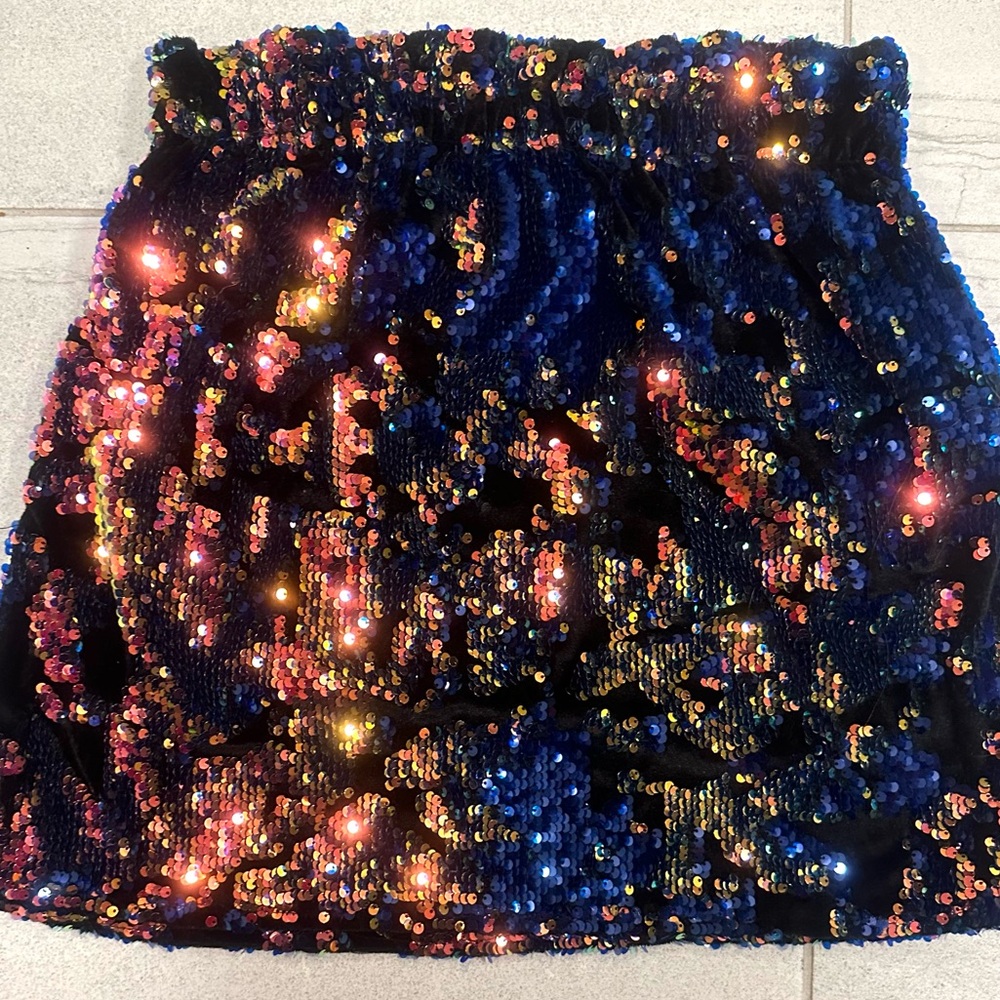 Zara knit sequinned skirt with elastic waist - US M